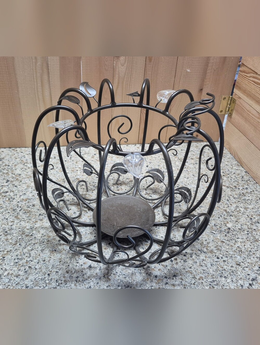 Wrought Iron Pumpkin Candle Holder Wire Globe Centerpiece Autumn Fall Decor